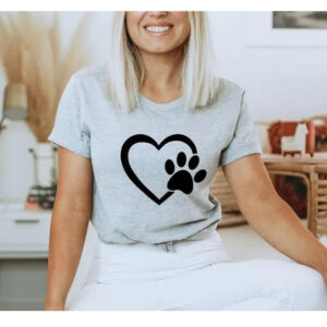 Paw Love T Shirt, Paw Love Tee, Dog Lover Shirt, Paw Print Heart Shirt, Paw Print Shirt, Paw Prints Shirt