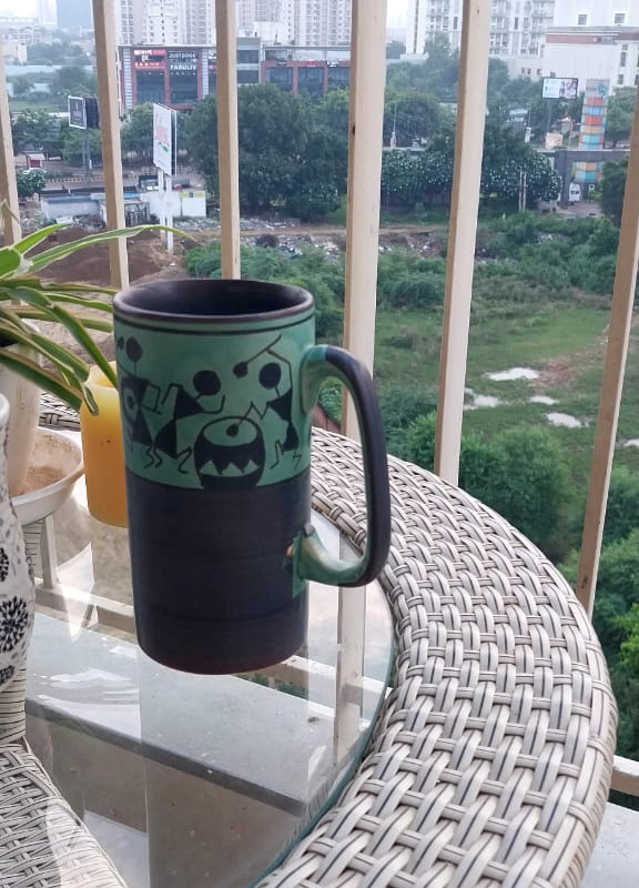 Art on Green Beer Mug